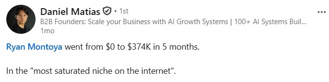 Daniel Matias: Ryan Montoya went from $0 to $374K in 5 months